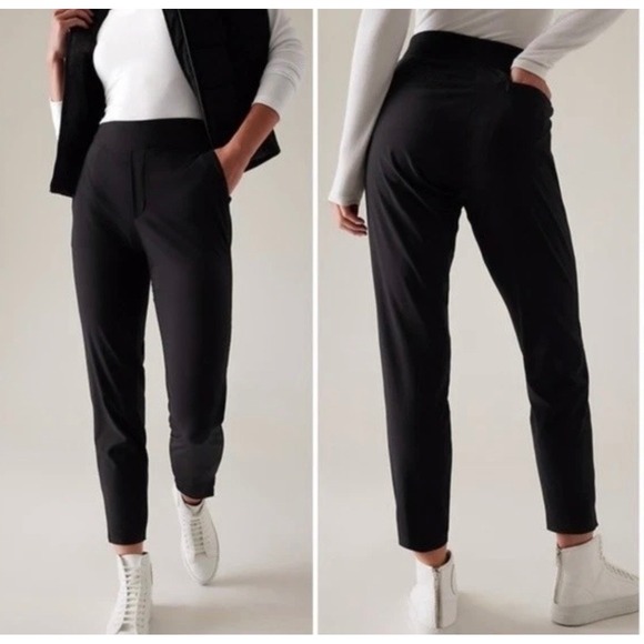 Athleta Pants - Athleta Brooklyn Ankle Pants Black Womens 6 Athletic Pull On Pockets Lightweight